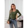imageVICHYIE Womens Summer Short Sleeve Tops Square Neck Ribbed Slim Fitted Shirts Casual Tee TshirtLonggreen