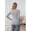 imageVICHYIE Womens Summer Short Sleeve Tops Square Neck Ribbed Slim Fitted Shirts Casual Tee TshirtLonggrey