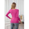 imageVICHYIE Womens Summer Short Sleeve Tops Square Neck Ribbed Slim Fitted Shirts Casual Tee TshirtLonghot Pink