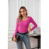 imageVICHYIE Womens Summer Short Sleeve Tops Square Neck Ribbed Slim Fitted Shirts Casual Tee TshirtLonghot Pink