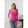 imageVICHYIE Womens Summer Short Sleeve Tops Square Neck Ribbed Slim Fitted Shirts Casual Tee TshirtLonghot Pink