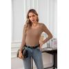 imageVICHYIE Womens Summer Short Sleeve Tops Square Neck Ribbed Slim Fitted Shirts Casual Tee TshirtLongkhaki