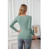 imageVICHYIE Womens Summer Short Sleeve Tops Square Neck Ribbed Slim Fitted Shirts Casual Tee TshirtLonglight Green
