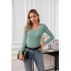 imageVICHYIE Womens Summer Short Sleeve Tops Square Neck Ribbed Slim Fitted Shirts Casual Tee TshirtLonglight Green