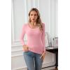 imageVICHYIE Womens Summer Short Sleeve Tops Square Neck Ribbed Slim Fitted Shirts Casual Tee TshirtLonglight Pink