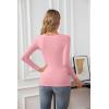 imageVICHYIE Womens Summer Short Sleeve Tops Square Neck Ribbed Slim Fitted Shirts Casual Tee TshirtLonglight Pink