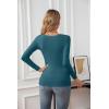 imageVICHYIE Womens Summer Short Sleeve Tops Square Neck Ribbed Slim Fitted Shirts Casual Tee TshirtLongteal