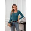 imageVICHYIE Womens Summer Short Sleeve Tops Square Neck Ribbed Slim Fitted Shirts Casual Tee TshirtLongteal