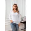 imageVICHYIE Womens Summer Short Sleeve Tops Square Neck Ribbed Slim Fitted Shirts Casual Tee TshirtLongwhite