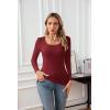 imageVICHYIE Womens Summer Short Sleeve Tops Square Neck Ribbed Slim Fitted Shirts Casual Tee TshirtLongwine Red