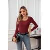 imageVICHYIE Womens Summer Short Sleeve Tops Square Neck Ribbed Slim Fitted Shirts Casual Tee TshirtLongwine Red