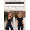 imageVICHYIE Womens Summer Short Sleeve Tops Square Neck Ribbed Slim Fitted Shirts Casual Tee TshirtShortcoffee