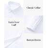 imagesiliteelon Button Down Shirts Women Oxford Shirt Long Sleeve Stretch Dress Shirts Wrinkle Free Business Work Office BlouseAll White