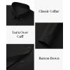 imagesiliteelon Button Down Shirts Women Oxford Shirt Long Sleeve Stretch Dress Shirts Wrinkle Free Business Work Office BlouseBlack