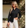 imagesiliteelon Button Down Shirts Women Oxford Shirt Long Sleeve Stretch Dress Shirts Wrinkle Free Business Work Office BlouseBlack