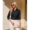 imagesiliteelon Button Down Shirts Women Oxford Shirt Long Sleeve Stretch Dress Shirts Wrinkle Free Business Work Office BlouseBlack