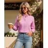 imagesiliteelon Button Down Shirts Women Oxford Shirt Long Sleeve Stretch Dress Shirts Wrinkle Free Business Work Office BlouseDusty Pink