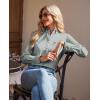 imagesiliteelon Button Down Shirts Women Oxford Shirt Long Sleeve Stretch Dress Shirts Wrinkle Free Business Work Office BlouseGray