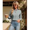 imagesiliteelon Button Down Shirts Women Oxford Shirt Long Sleeve Stretch Dress Shirts Wrinkle Free Business Work Office BlouseGray
