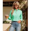 imagesiliteelon Button Down Shirts Women Oxford Shirt Long Sleeve Stretch Dress Shirts Wrinkle Free Business Work Office BlouseGreen
