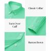 imagesiliteelon Button Down Shirts Women Oxford Shirt Long Sleeve Stretch Dress Shirts Wrinkle Free Business Work Office BlouseGreen
