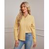imagesiliteelon Button Down Shirts Women Oxford Shirt Long Sleeve Stretch Dress Shirts Wrinkle Free Business Work Office BlouseKhaki