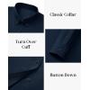 imagesiliteelon Button Down Shirts Women Oxford Shirt Long Sleeve Stretch Dress Shirts Wrinkle Free Business Work Office BlouseNavy Blue