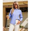 imagesiliteelon Button Down Shirts Women Oxford Shirt Long Sleeve Stretch Dress Shirts Wrinkle Free Business Work Office BlousePurplish Blue