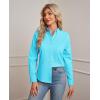 imagesiliteelon Button Down Shirts Women Oxford Shirt Long Sleeve Stretch Dress Shirts Wrinkle Free Business Work Office BlouseSky Blue