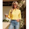 imagesiliteelon Button Down Shirts Women Oxford Shirt Long Sleeve Stretch Dress Shirts Wrinkle Free Business Work Office BlouseYellow