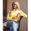 imagesiliteelon Button Down Shirts Women Oxford Shirt Long Sleeve Stretch Dress Shirts Wrinkle Free Business Work Office BlouseYellow