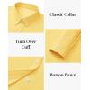 imagesiliteelon Button Down Shirts Women Oxford Shirt Long Sleeve Stretch Dress Shirts Wrinkle Free Business Work Office BlouseYellow