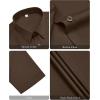 imagesiliteelon Womens Stain Shield Dress Shirts Wrinkle Free Short Sleeve Solid Tops Blouses Button Down ShirtsBrown
