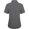 imagesiliteelon Womens Stain Shield Dress Shirts Wrinkle Free Short Sleeve Solid Tops Blouses Button Down ShirtsDark Grey
