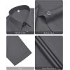 imagesiliteelon Womens Stain Shield Dress Shirts Wrinkle Free Short Sleeve Solid Tops Blouses Button Down ShirtsDark Grey