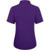 imagesiliteelon Womens Stain Shield Dress Shirts Wrinkle Free Short Sleeve Solid Tops Blouses Button Down ShirtsDark Purple