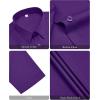 imagesiliteelon Womens Stain Shield Dress Shirts Wrinkle Free Short Sleeve Solid Tops Blouses Button Down ShirtsDark Purple