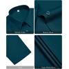 imagesiliteelon Womens Stain Shield Dress Shirts Wrinkle Free Short Sleeve Solid Tops Blouses Button Down ShirtsInk Blue
