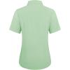 imagesiliteelon Womens Stain Shield Dress Shirts Wrinkle Free Short Sleeve Solid Tops Blouses Button Down ShirtsLight Green