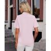 imagesiliteelon Womens Stain Shield Dress Shirts Wrinkle Free Short Sleeve Solid Tops Blouses Button Down ShirtsLight Pink
