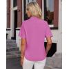 imagesiliteelon Womens Stain Shield Dress Shirts Wrinkle Free Short Sleeve Solid Tops Blouses Button Down ShirtsRose Red