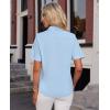 imagesiliteelon Womens Stain Shield Dress Shirts Wrinkle Free Short Sleeve Solid Tops Blouses Button Down ShirtsSky Blue