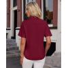 imagesiliteelon Womens Stain Shield Dress Shirts Wrinkle Free Short Sleeve Solid Tops Blouses Button Down ShirtsWine Red