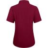 imagesiliteelon Womens Stain Shield Dress Shirts Wrinkle Free Short Sleeve Solid Tops Blouses Button Down ShirtsWine Red