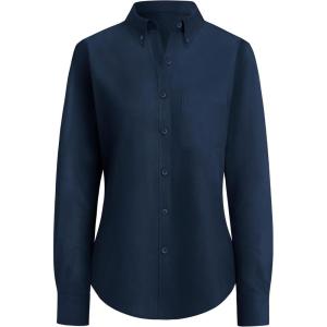 imagesiliteelon Button Down Shirts Women Oxford Shirt Long Sleeve Stretch Dress Shirts Wrinkle Free Business Work Office BlouseNavy Blue