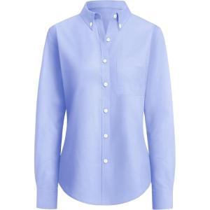 imagesiliteelon Button Down Shirts Women Oxford Shirt Long Sleeve Stretch Dress Shirts Wrinkle Free Business Work Office BlousePurplish Blue