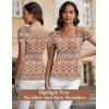 imageBlingfit Cold Shoulder Tops Summer Tunic Shirts for Women T Shirts V Neck Short Sleeve Casual Tees Blouses 2025Bohemian Prints