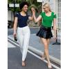 imageBlingfit Cold Shoulder Tops Summer Tunic Shirts for Women T Shirts V Neck Short Sleeve Casual Tees Blouses 2025Green