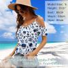 imageBlingfit Women Summer Cold Shoulder Tops Loose V Neck Short Sleeve Blouses Sexy Casual Ruffle Sleeves Tunic Shirts SXXLAwblp
