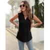 imageBlingfit Womens V Neck Guipure Lace Tank Tops Sleeveless Dressy Blouses Summer Casual SolidFloral Tunic ShirtsAbalck
